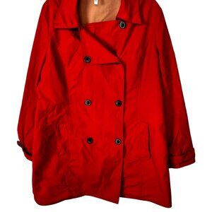 Old Navy XL Red Womens  Double-Breasted Trench Coat